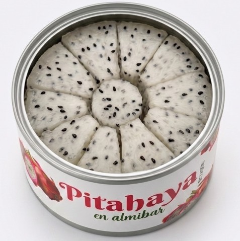Pitahaya en almíbar abierta